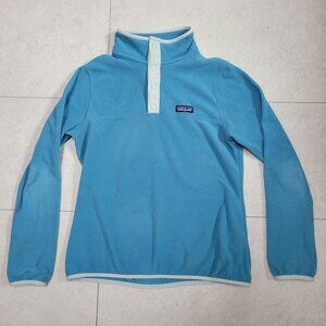 Patagonia Synchilla Snap T Pullover Fleece Worn Wear Fleece Sweatshirt 90s Blue